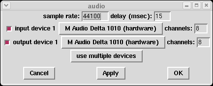 audio settings dialog